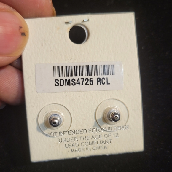 Mia Baguette with Silver-tone Backing Pierced Women's Earrings - Picture 2 of 3